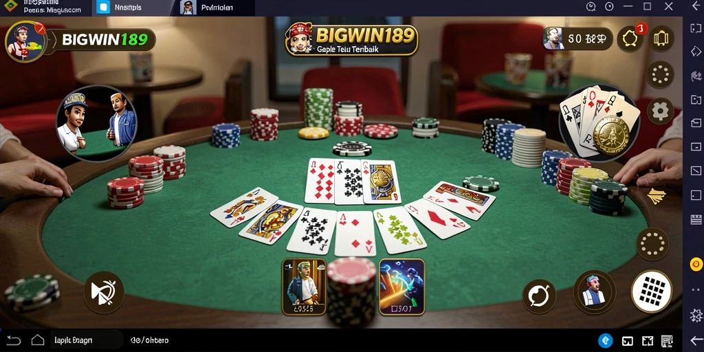 Screenshot BIGWIN189 menampilkan gameplay Gaple yang seru dan interaktif.