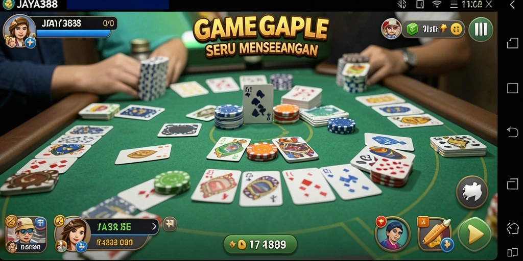 Screenshot JAYA388 menunjukkan keseruan bermain Gaple secara online.