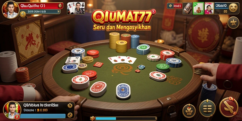 Screenshot KRAMAT77 menampilkan aksi seru permainan QiuQiu.