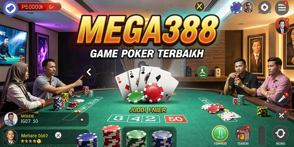Tampilan gameplay MEGA388 yang memukau dan menegangkan dalam permainan Poker.