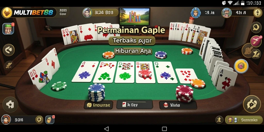 Tampilan gameplay Gaple yang seru di MULTIBET88.